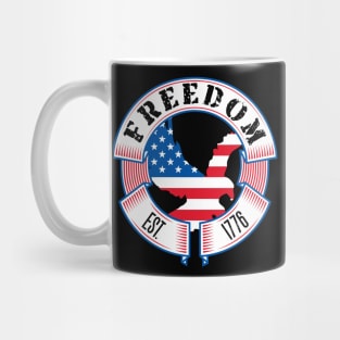 USA - Freedom Established 1776 - patriotic - American Flag - Eagle Mug